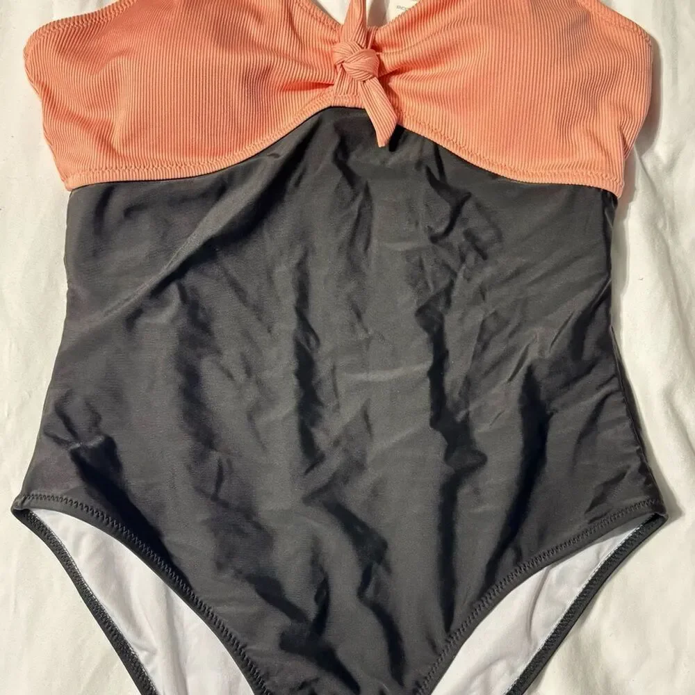 Beachsissi Swim One piece bathing suit peach black Women Large New Resort wear - Picture 10 of 13